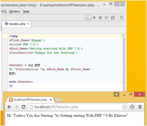 concatenation of two variable